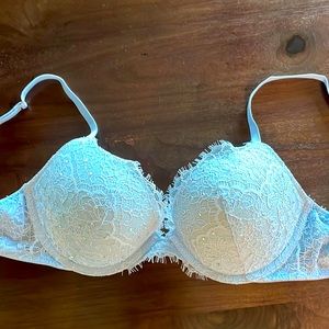 Victorias Secret Bra, light blue, rhinestones, 32D